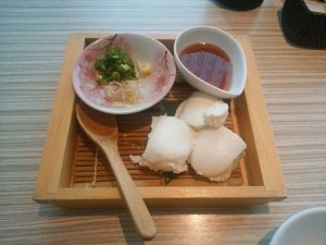 ざる豆腐の冷奴Times SPA RESTA タイムズ スパ・レスタにて