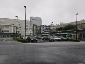 つくばエクスプレス つくば駅 A3出口を出たところ バスターミナルとタクシー乗り場があります