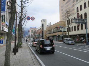 松本駅前 あがたの森通り 松本市の中心街です