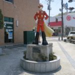 サイボーグ009の像 石巻駅前交差点にあります