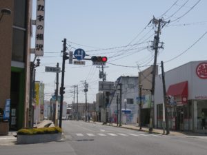 石巻駅前交差点 ここで左に曲がります
