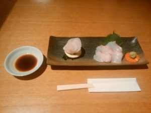桜鯛のお造り 両国湯屋 江戸遊にて