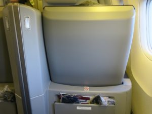 B767-300 プレミアムクラス シート 後ろから撮影