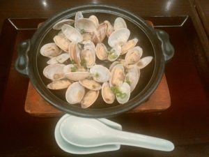 あさりの酒蒸し 天然温泉 平和島にて