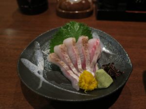 のどぐろの刺身 酒楽亭うみひこ本店にて