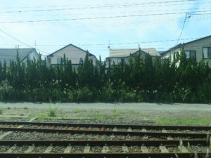 リゾートしらかみからの車窓 秋田-追分 この辺りは住宅が立ち並びます