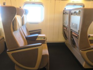 東北新幹線 はやぶさ E5系 グリーン車 シート側面