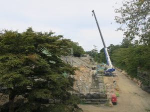 弘前城 工事中の石垣 本来天守閣はここにありました