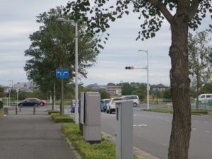 県道19号線 研究学園南交差点 つくば温泉 喜楽里別邸へはここを右折します