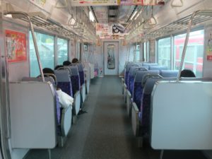 名古屋鉄道 2200系 一般席 車内 新鵜沼駅にて