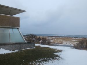 日本最北の温泉 稚内温泉 童夢 ロビーからの景色 露天風呂からもこんな感じの景色が見えます