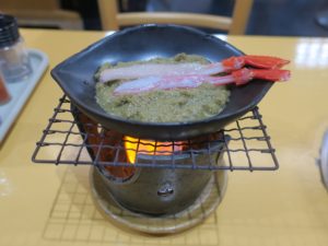 車屋 源氏 礼文コース カニのみそ焼き