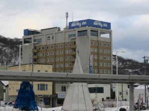 ホテルドーミーイン稚内 建物 稚内駅前ロータリーから撮影