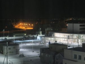 ホテルドーミーイン稚内 ダブルルーム 部屋からの夜景 稚内駅が見えます