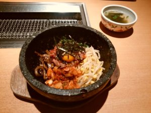 炙りユッケ石焼ビビンバ 天然温泉 ザ・グランドスパ 南大門にて
