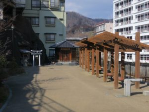 飯坂温泉 波来湯公園 足湯があります