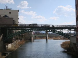 飯坂温泉 十鋼橋 波来湯から撮影