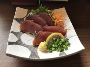 鰹のたたき つくば温泉 喜楽里 別邸にて