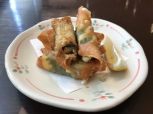 チーズ巻きワンタン 横浜天然温泉 SPA EASにて