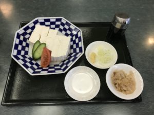 冷や奴 四季の湯温泉 ヘリテイジリゾートにて