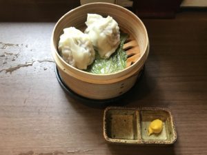 三元豚のシュウマイ つくば温泉 喜楽里 別邸にて