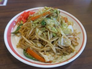 ソース焼きそば 極楽湯 宮崎店にて