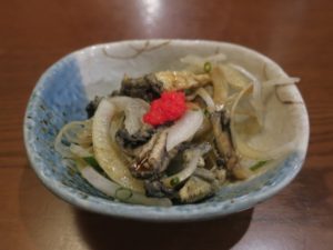 炭火炙りの地頭鶏の鶏皮ポン酢 黒木屋 宮崎総本家 橘通西にて