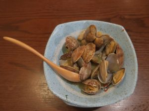 大粒あさりの白ワイン蒸し 黒木屋 宮崎総本家 橘通西にて