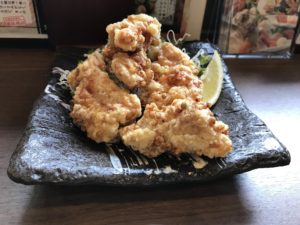 つくば鶏の信州揚げ つくば温泉 喜楽里別邸にて