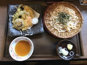 野菜天ざるうどん つくば温泉 喜楽里別邸にて
