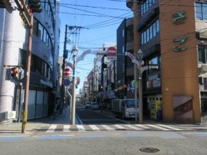宮崎市 ニシタチ 飲食店街の南側 昼に撮影
