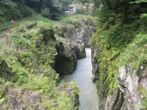 宮崎県 高千穂峡 槍飛橋から高千穂大橋方向を見る