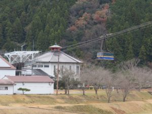 太龍寺ロープウェイ 山麓駅へ向かうゴンドラ