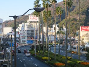 徳島市 新町橋 徳島そごう付近の歩道橋から撮影
