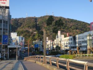 徳島市 新町周辺と眉山 新町橋から撮影