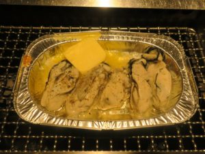 カキのバター焼き 焼いているところ ザ・グランドスパ南大門にて