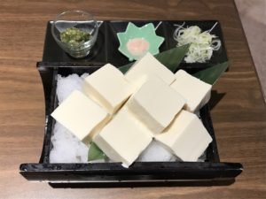 冷や奴 湯けむり天然秘湯 龍泉の湯にて