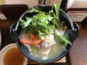 美明豚と湯葉の小鍋 つくば温泉 喜楽里別邸にて