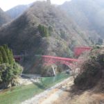 宇奈月温泉 弥太蔵橋 山彦橋 新山彦橋 やまびこ遊歩道の入り口から撮影