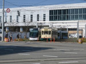 富山地方鉄道 TLR600形 T100形 7000型 富山駅前にて撮影