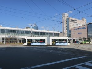 富山地方鉄道 TLR600形 富山駅前にて撮影