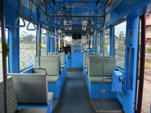 万葉線 MLRV1000形 ドラえもんトラム 車内 越ノ潟駅で撮影