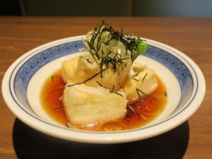 揚げ出し豆腐 湯けむり天然秘湯 龍泉の湯にて
