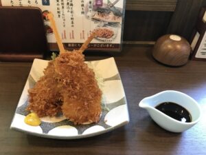 三元豚の串カツ つくば温泉 喜楽里別邸にて