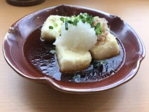 揚げ出し豆腐 JFA 夢フィールド 幕張温泉 湯楽の里にて