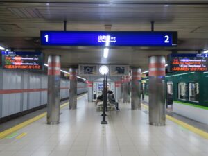 京阪鴨東線 三条駅 1番線・2番線 主に出町柳方面に行く列車が発着します