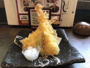 大海老天ぷら盛り合わせ つくば温泉 喜楽里別邸にて