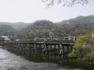 嵐山 渡月橋 嵐山公園の対岸から撮影 桜がとってもキレイでした