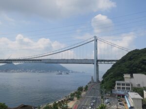 下関 関門大橋 火の山ロープウェイの駅付近から撮影