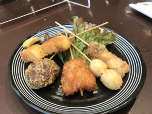 串揚げ5本盛り合わせ 横浜天然温泉 SPA EASにて